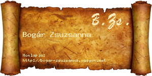 Bogár Zsuzsanna névjegykártya